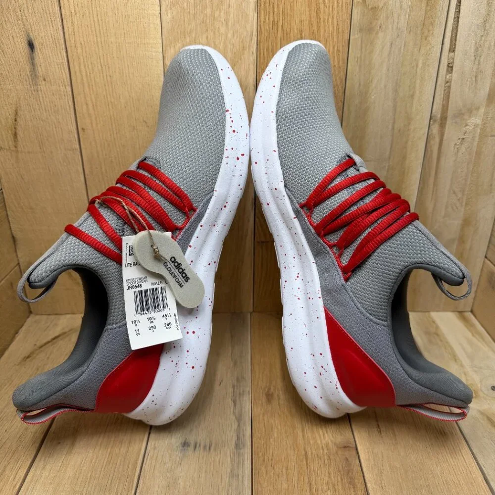 Adidas Men's Lite Racer Adapt 7.0 Gray/Red/White Sz 11 Cloudfoam Sneakers NWT - Picture 6 of 14